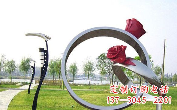 淄博不锈钢玫瑰花戒指精致雕塑之美
