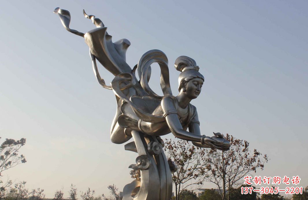 淄博蟠桃祈福精美不锈钢雕塑