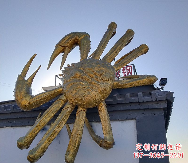 淄博不锈钢螃蟹雕塑精美而又经久不衰