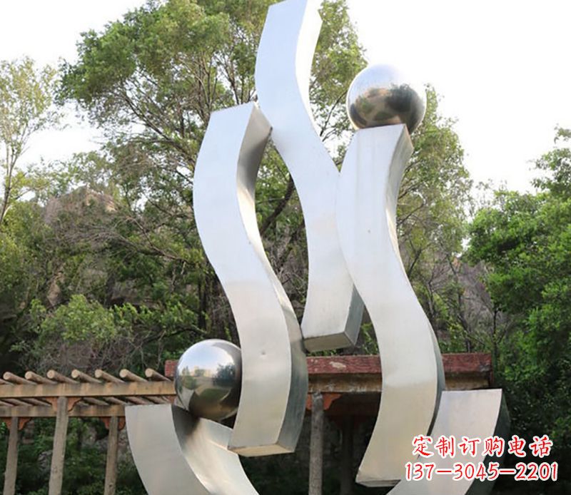 淄博景观雕塑现代不锈钢飘带