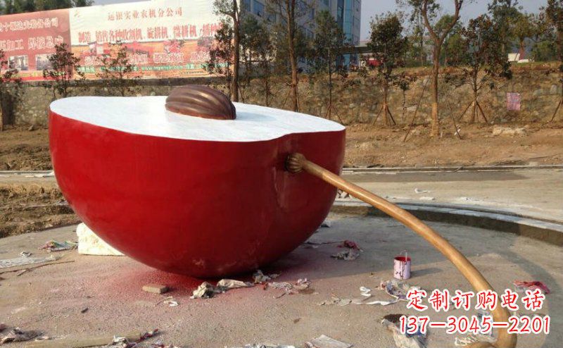 淄博不锈钢苹果雕塑艺术与实用的结合