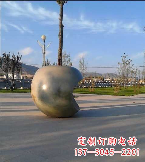 淄博不锈钢苹果雕塑艺术与现实的完美结合