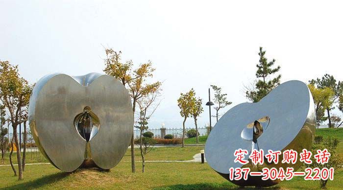淄博不锈钢苹果雕塑象征新生活的精神