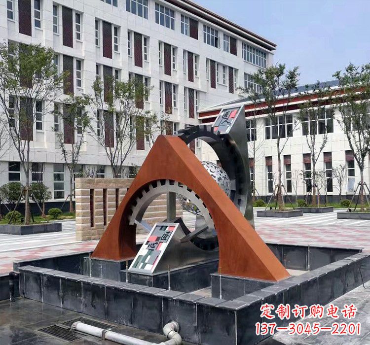 淄博不锈钢齿轮雕塑精湛工艺展现匠心