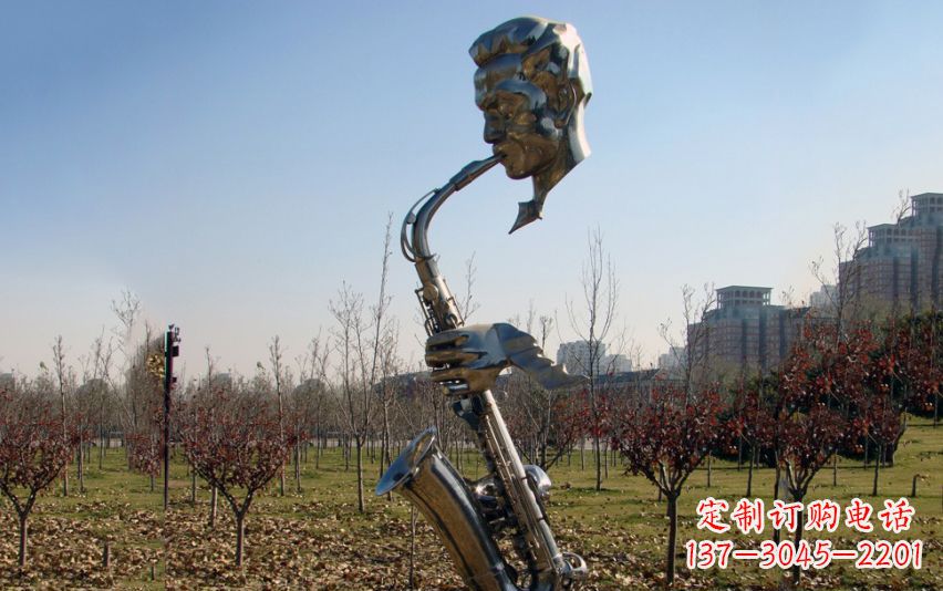 淄博不锈钢萨克斯雕塑流动的美丽