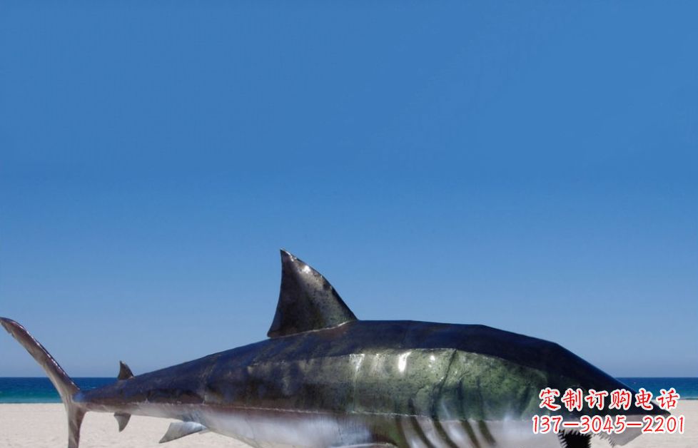 淄博海洋生物之美——不锈钢鲨鱼雕塑