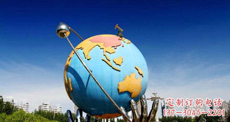 淄博不锈钢地球雕塑一个充满环保意义的艺术品