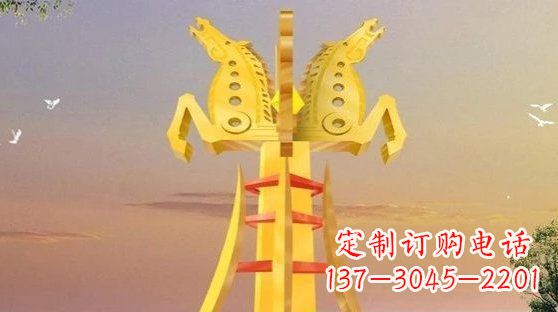 淄博不锈钢双马雕塑雕塑艺术的精美之作