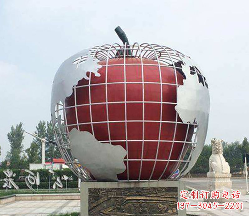 淄博不锈钢水果雕塑艺术品精美绝伦
