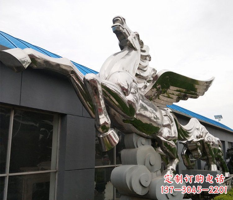 淄博不锈钢飞马城市雕塑展现城市精神