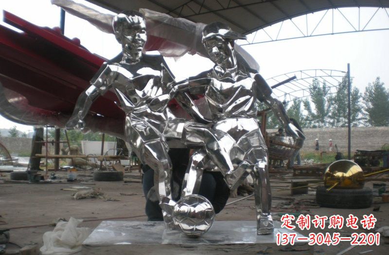 淄博不锈钢足球雕塑精美的艺术品