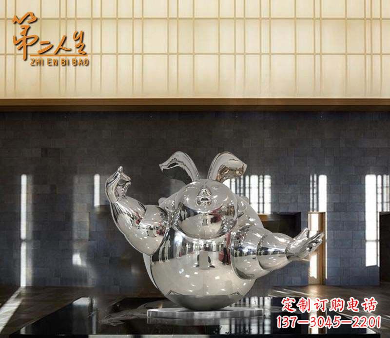 淄博不锈钢兔子雕塑——精致雕刻的艺术品