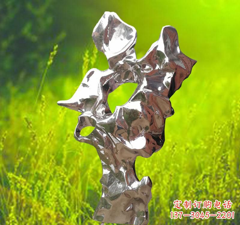淄博太湖石雕塑精致的不锈钢艺术