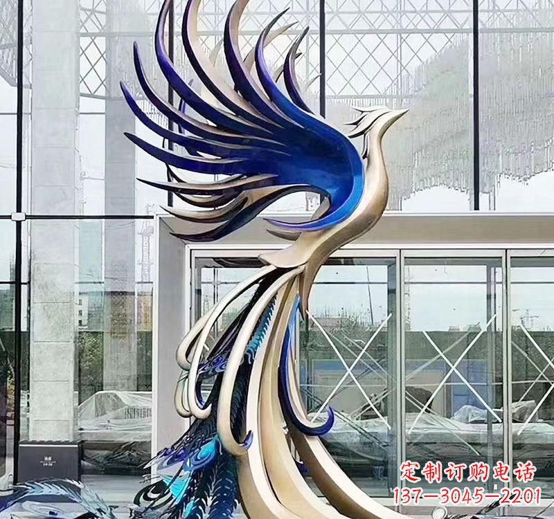 淄博不锈钢艺术凤凰雕塑——璀璨夺目的艺术之美