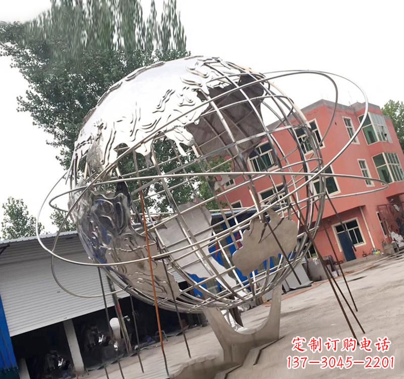 淄博不锈钢艺术镂空地球仪雕塑