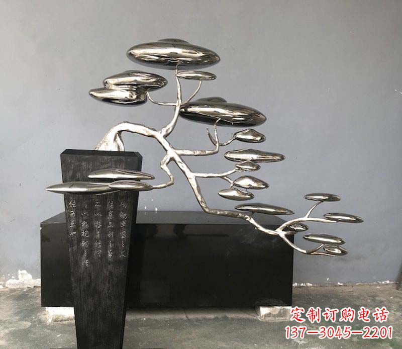 淄博不锈钢迎客松雕塑雕塑带来的美丽