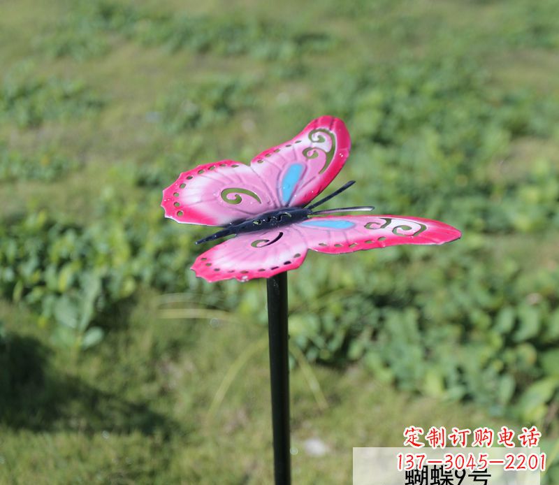 淄博不锈钢园林彩色蝴蝶插件精美的蝴蝶雕塑
