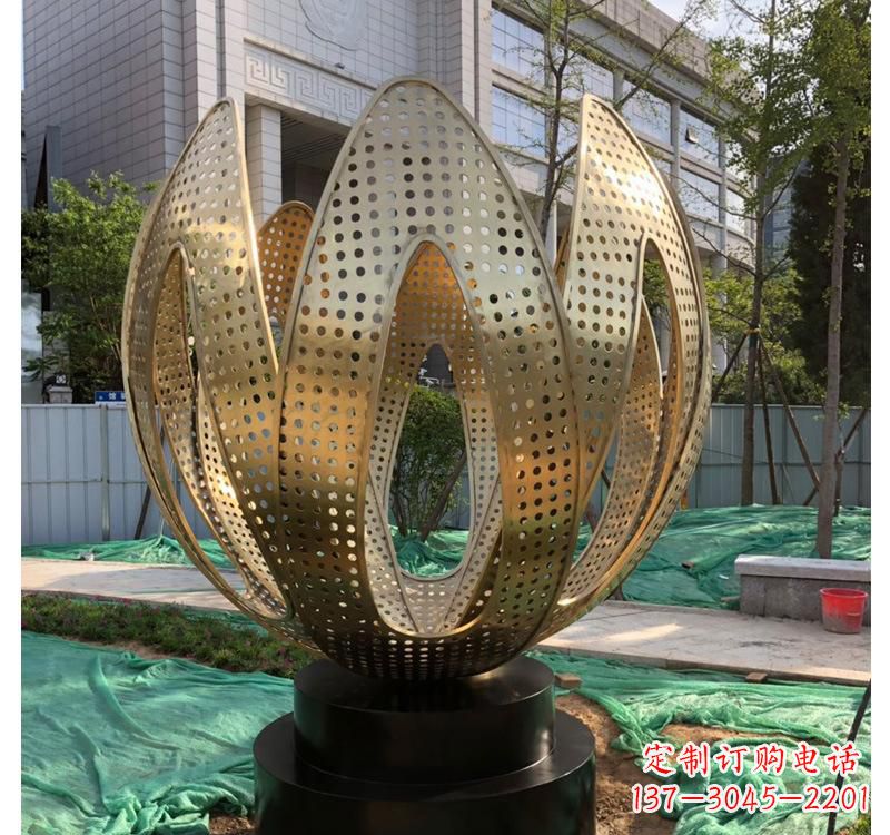 淄博不锈钢拱门雕塑以艺术之美装点园林