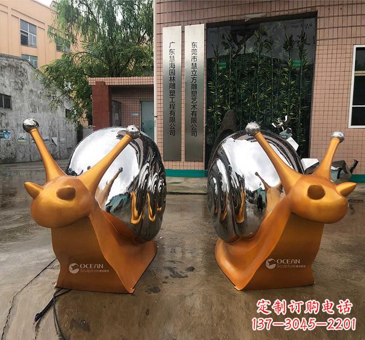 淄博不锈钢蜗牛雕塑——精致美观的园林装饰