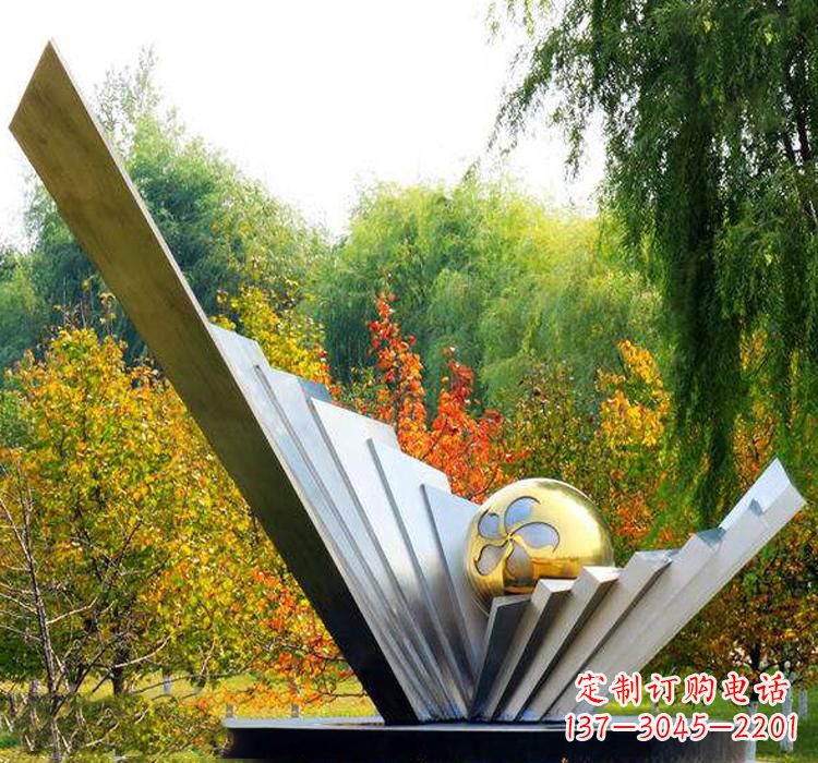 淄博不锈钢扇贝雕塑美丽的自然景观