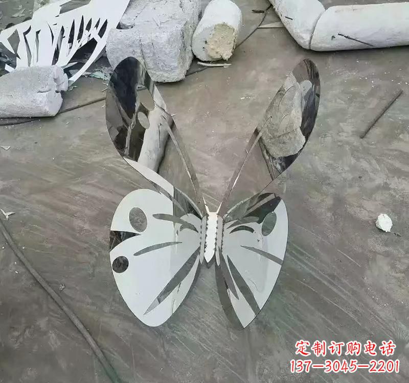 淄博不锈钢园林蝴蝶雕塑精美的艺术之作