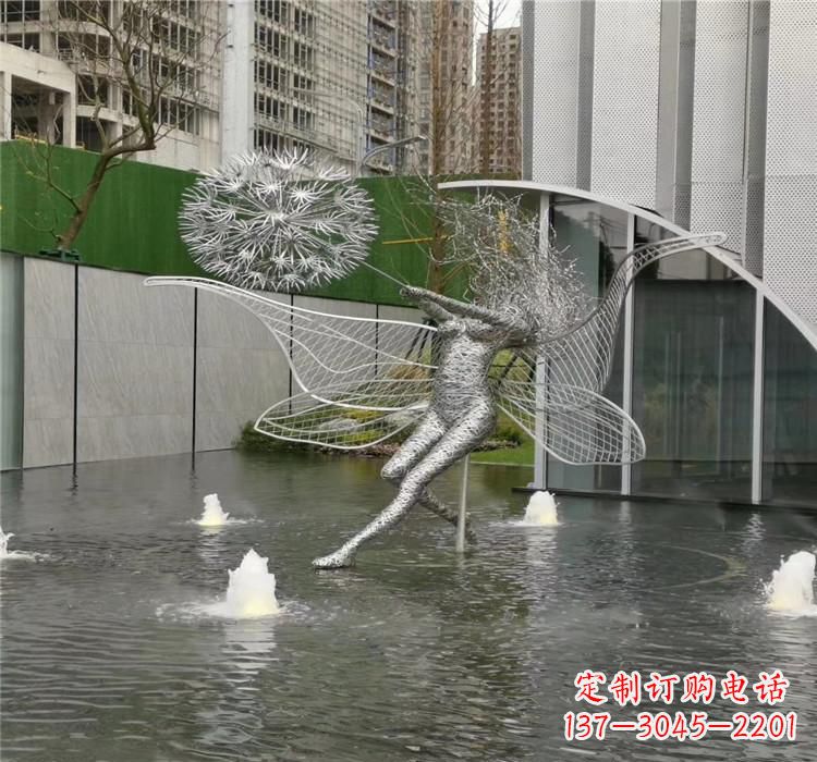 淄博美丽的不锈钢蒲公英雕塑