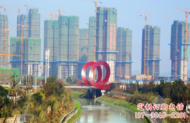 淄博精美不锈钢圆环雕塑