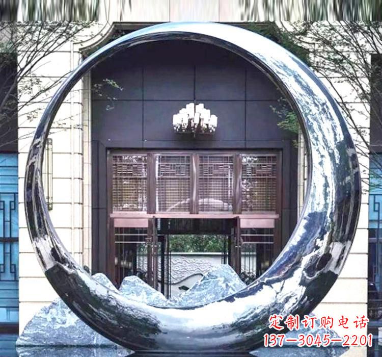 淄博精美的不锈钢圆环雕塑