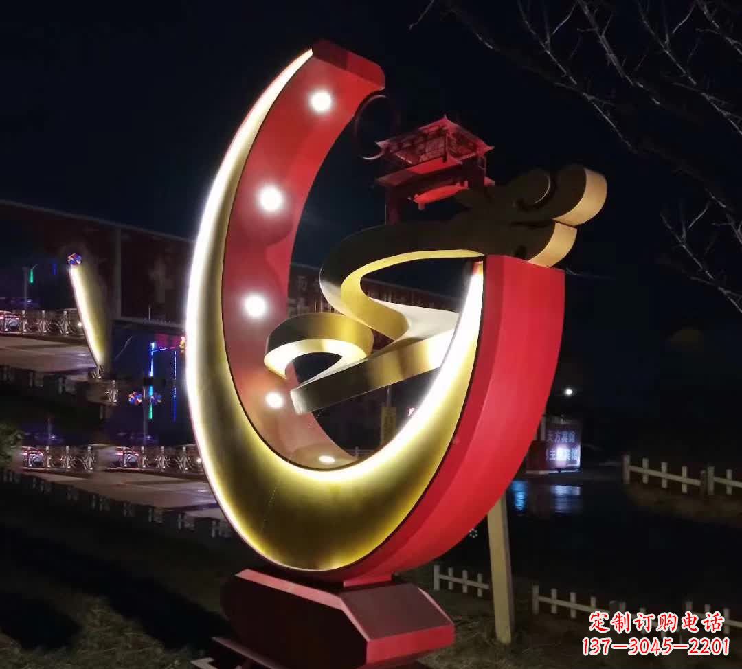 淄博不锈钢月亮抽象雕塑——璀璨星空下的绝美艺术