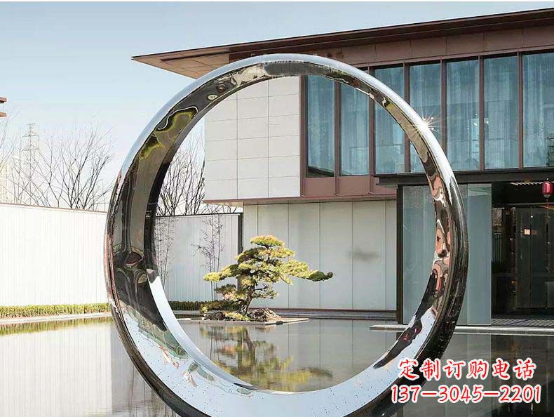 淄博不锈钢月亮雕塑精美绝伦