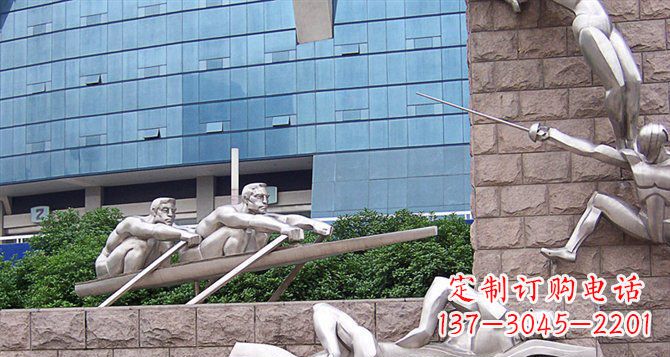 淄博不锈钢运动员雕塑——震撼的街头景观