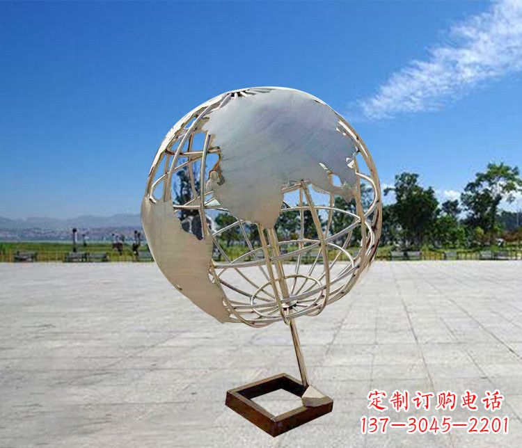 淄博神奇的不锈钢地球仪雕塑