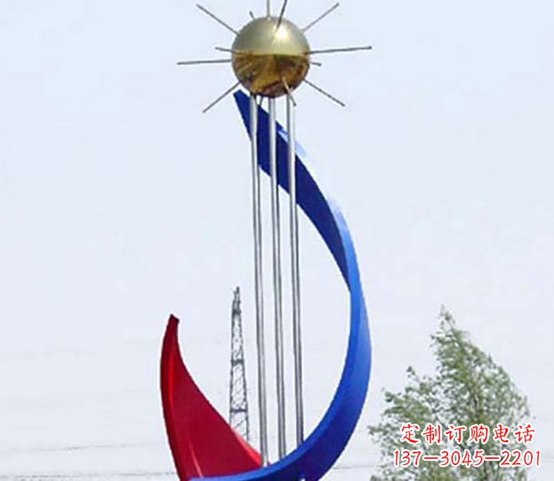 淄博流动的美——不锈钢飘带雕塑