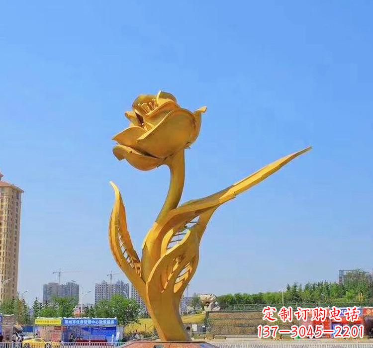 淄博精美不锈钢紫荆花雕塑