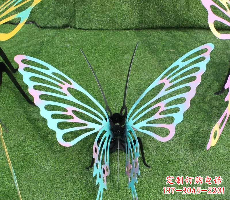 淄博彩色不锈钢镂空蝴蝶雕塑精美又充满生机