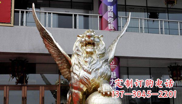 淄博铜雕狮子西洋狮子的精美雕塑