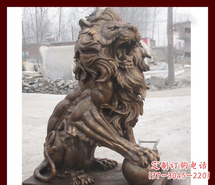 淄博传统工艺——踩球欧式狮子铜雕