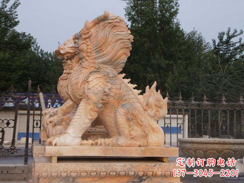 淄博麒麟门口镇宅石雕
