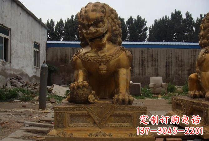 淄博静谧的狮子雕塑精美的工艺与精神传承