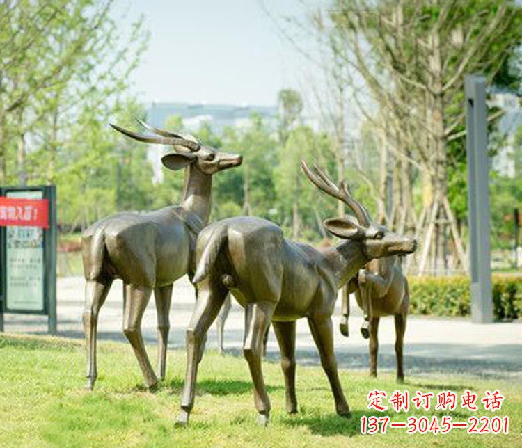 淄博藏羚羊公园羚羊铜雕