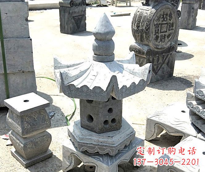 淄博美丽的草坪大理石雕塑石灯