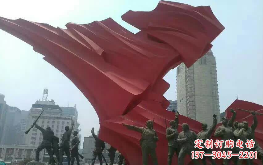 淄博大型不锈钢红军雕塑——见证历史荣光
