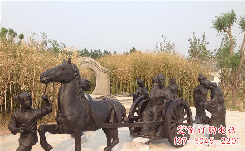 淄博城市公园的马车雕塑