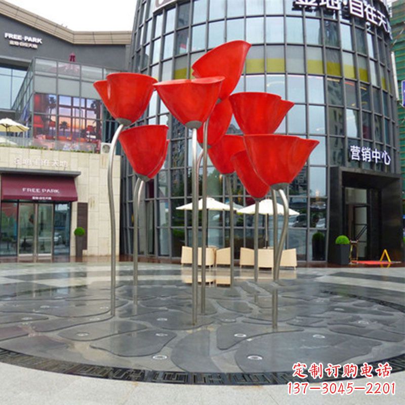 淄博玫瑰雕塑点缀城市景观的绚烂之美