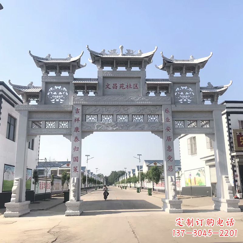 淄博社区四柱雕塑——缅怀老北京的文化精髓
