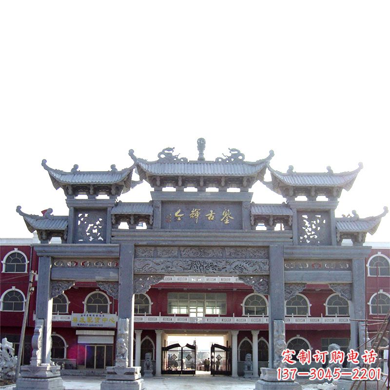 淄博石雕牌楼极致精美的城市艺术