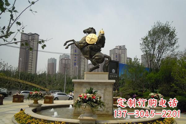 淄博铸造城市象征——铜马战士雕塑