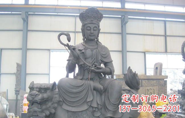 淄博文殊菩萨坐狮子雕塑