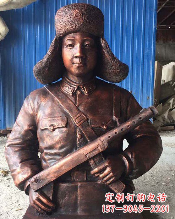 淄博持枪的雷锋半身像