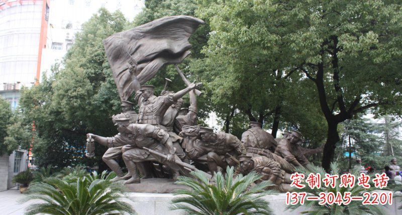 淄博革命战士的英勇雕塑